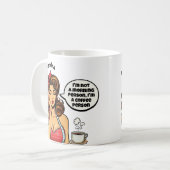 Mug Funny Retro Pas une personne du matin Nom personna (Devant gauche)