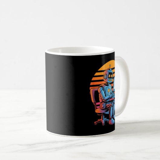 Mug Funny retro robot coding computer screen Funny ret (Devant droit)