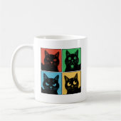 Mug Funny Retro Vintage Curious Black Cats (Gauche)