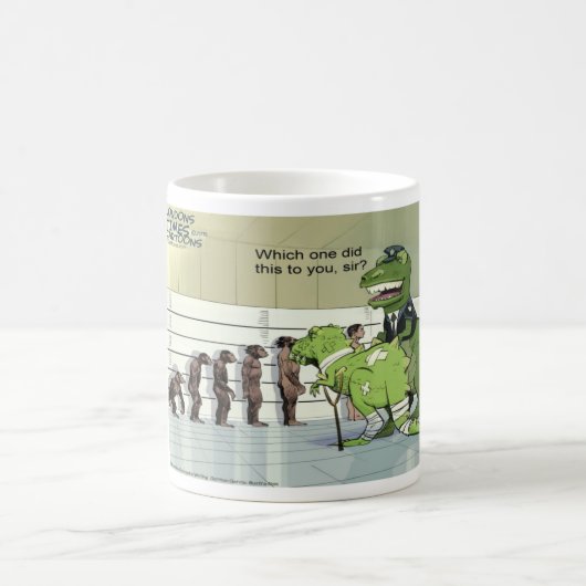 Mug Funny Rick London Dinosaur Police Lineup (Centre)