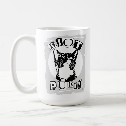 Mug Funny Riot Purrul Girl Punk Cat Design (Gauche)