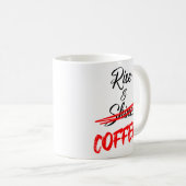 Mug Funny Rise & Shine - CAFÉ ! en rouge en colère (Devant droit)