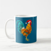 Mug Funny Rooster Chicken Santa Christmas Lights Farme (Gauche)