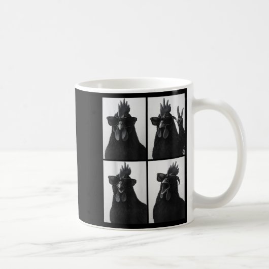 Mug Funny Rooster With Sungles Photobooth Selfie Farm (Droite)