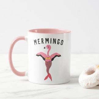 Mug Funny rose magique Sirène Flamant rose Mermingo