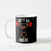 Mug Funny Rottweiler Fitness Squating Workout Weightli (Gauche)