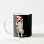 Mug Funny Rough Collie Christmas Graphics Dog Lights L (Gauche)