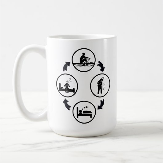 Mug Funny rowing gift, The rowing cycle (Gauche)