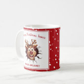 Mug Funny Rudolph à travers le Noël du Nom Rouge (Devant gauche)