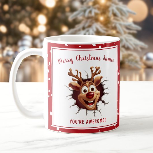 Mug Funny Rudolph à travers le Noël du Nom Rouge