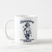 Mug Funny Running Because Murder Is Wrong Retro 11oz (Gauche)