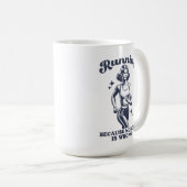 Mug Funny Running Because Murder Is Wrong Retro 15oz (Devant droit)