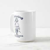 Mug Funny Running Because Murder Is Wrong Retro 15oz (Devant gauche)