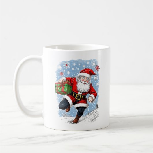 Mug Funny Running Père Noël (Gauche)