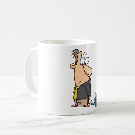 Mug Funny Sad Bowler caractère avec Bowling Ball (Devant gauche)