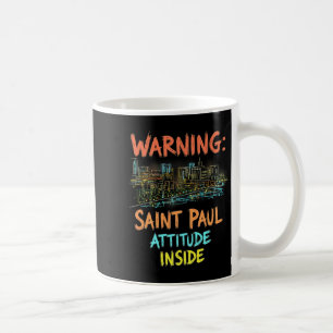 Mug Funny Saint Paul Minnesota Nuit Skyline Vintage P