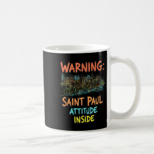 Mug Funny Saint Paul Minnesota Nuit Skyline Vintage T