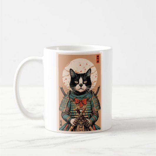 Mug Funny samurai cat (Gauche)