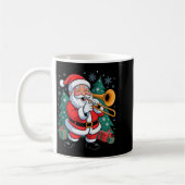 Mug Funny Santa Christmas Design Trombone Holiday Xmas (Gauche)
