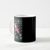 Mug Funny Santa Claus Christmas Ice Hockey Ugly Sweate (Devant gauche)