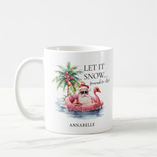 Mug Funny Santa Claus Plage tropicale Noël (Gauche)