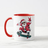 Mug Funny Santa Claus sur skateboard (Gauche)