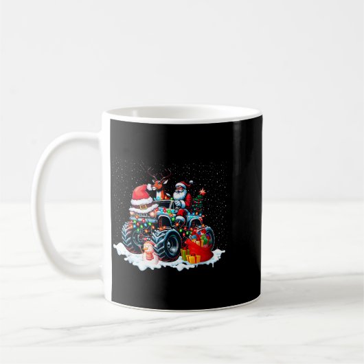 Mug Funny Santa Clause Riding Monster Red Truck Xmas T (Gauche)