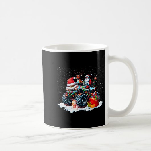 Mug Funny Santa Clause Riding Monster Red Truck Xmas T (Droite)