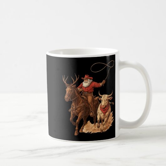 Mug Funny Santa Cowboy Rodeo Reindeer Western Horse Ro (Droite)