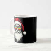 Mug Funny Santa Face Retro Sunglasses Christmas  (Devant gauche)