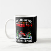 Mug Funny Santa Hat All I Want For Christmas Is A Moto (Gauche)