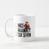 Mug Funny Santa Nice Naughty Six Seven Meme 67 Christm (Gauche)
