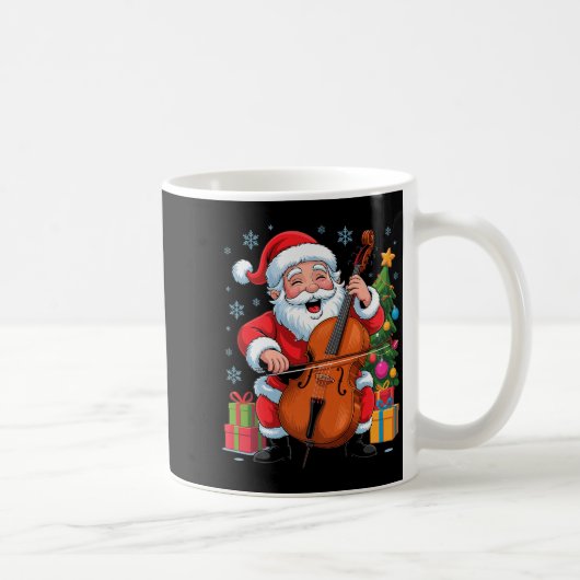 Mug Funny Santa Playing Cello Holiday Chrismas Xmas Pa (Droite)
