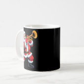 Mug Funny Santa Playing Trumpet Holiday Chrismas Xmas  (Devant gauche)