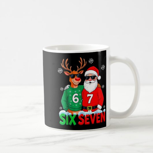 Mug Funny Santa Reindeer 6 7 Christmas Meme Six Seven (Droite)