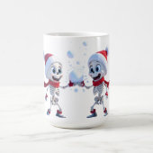 Mug Funny Santa Skeletons Having a Snowball Fight (Centre)