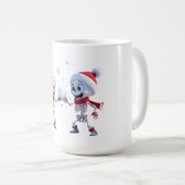 Mug Funny Santa Skeletons Having a Snowball Fight  (Devant droit)