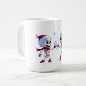 Mug Funny Santa Skeletons Having a Snowball Fight  (Devant gauche)