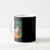 Mug Funny Santa Sungles Drinking Coconut On Beach Chri (Devant gauche)