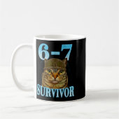 Mug Funny Saying 67 Cats Tummy Ache Survivor Cat Meme  (Gauche)