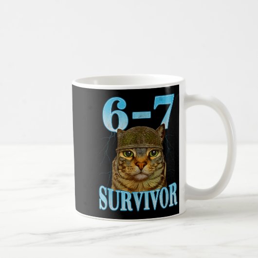Mug Funny Saying 67 Cats Tummy Ache Survivor Cat Meme  (Droite)