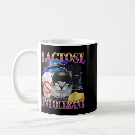 Mug Funny Saying Lactose Intolerant Silly Cat Meme Cat (Gauche)