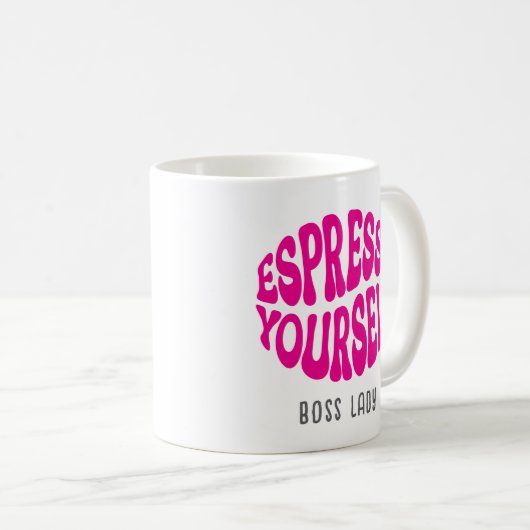 Mug Funny Saying Modern Espresso Yourself Retro Name (Devant droit)