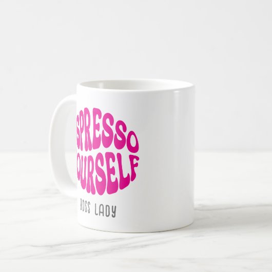 Mug Funny Saying Modern Espresso Yourself Retro Name (Devant gauche)