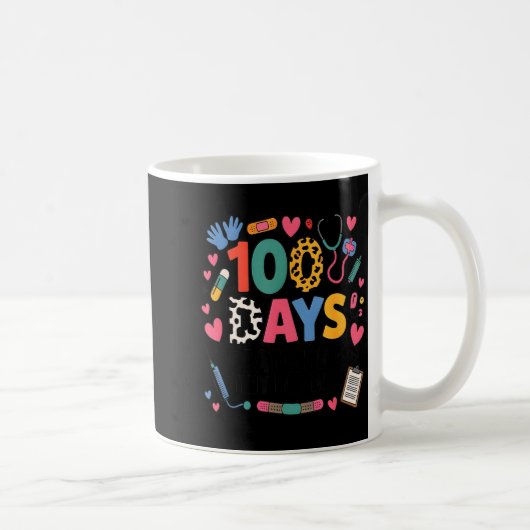 Mug Funny School Nurse 100 Days Patching Tiny Humans I (Droite)