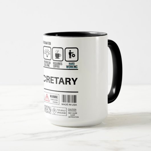 Mug Funny Secrétaire de l'école manipuler l'informatio (Devant droit)