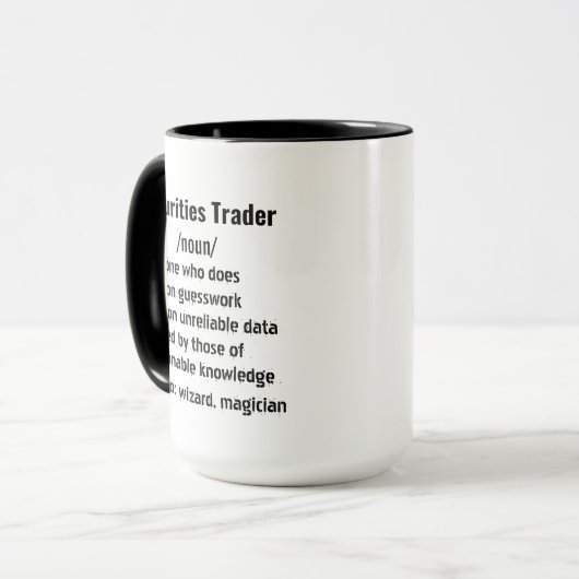 Mug Funny Securities Trader Définition cadeaux pour ho (Devant gauche)