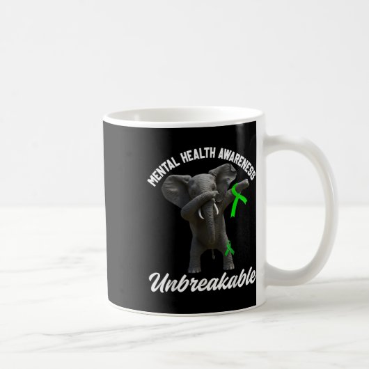 Mug Funny Sensibilisation à la santé mentale Eléphant (Droite)