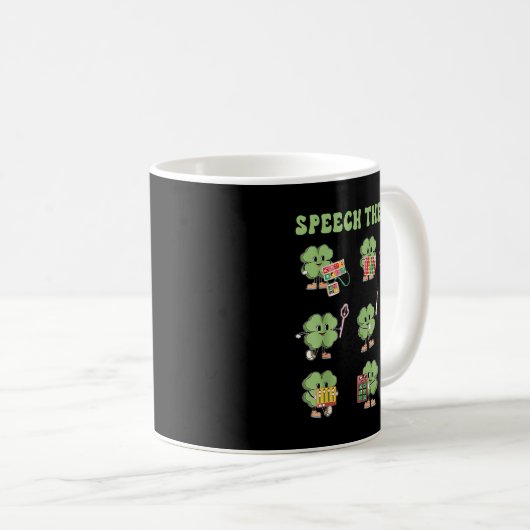 Mug Funny Shamrock Speech Therapy St Patrick's Day Slp (Devant droit)