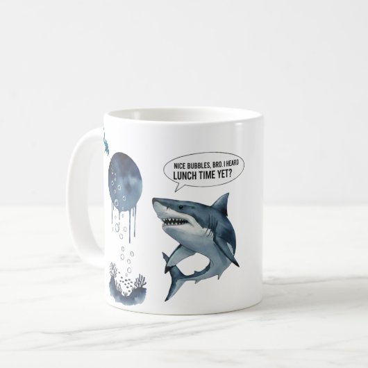 Mug Funny shark and diver (Devant gauche)
